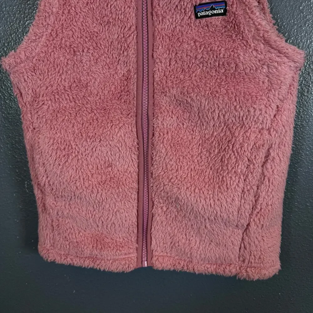 Patagonia M(10) young girl pink Los Gatos fleece vest zip outdoor hiking